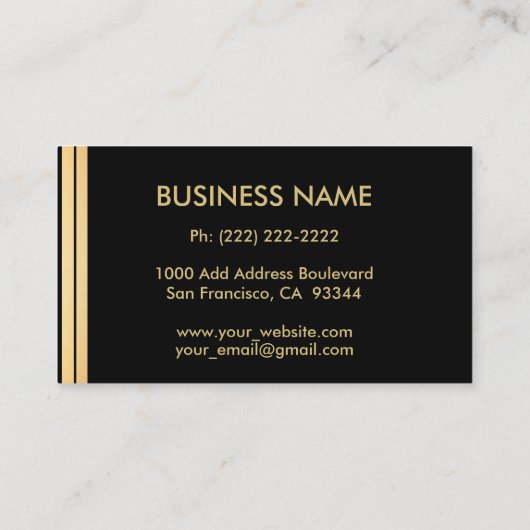 Custom Monogrammed Gold Black Silver Initiaal 'D' Visitekaartje (Achterkant)