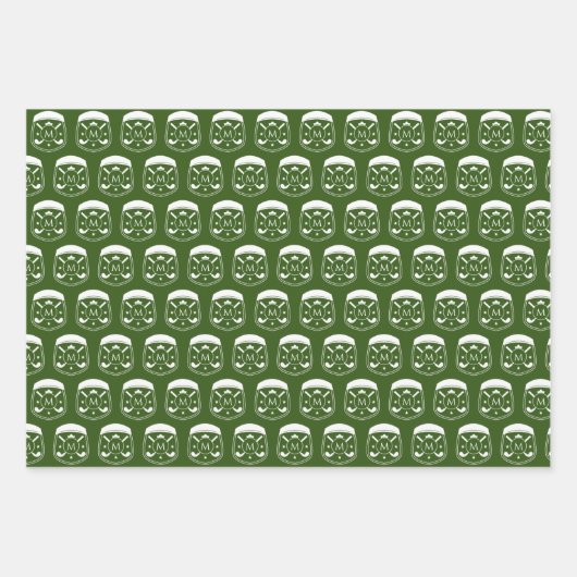 Custom Monogrammed Golf Inpakpapier Vel (Voorkant)