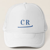 Custom Monogrammed Initials Name Minimalist Blue Trucker Pet (Voorkant)
