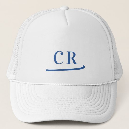 Custom Monogrammed Initials Name Minimalist Blue Trucker Pet (Voorkant)