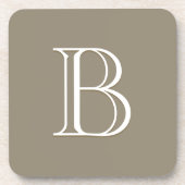 Custom Monogrammed Letter Initiaal Brown Mocha Bier Onderzetter (Voorkant)