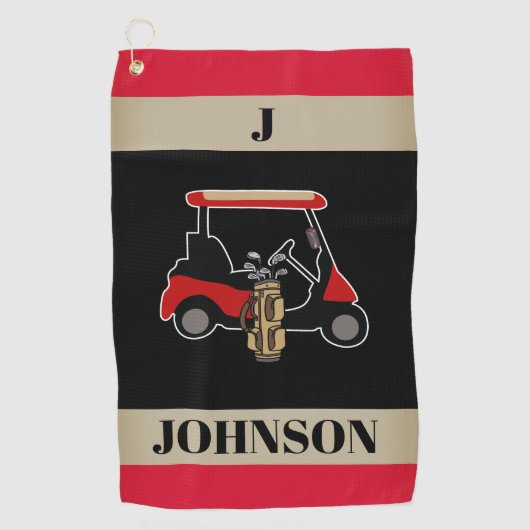 Custom Monogrammed Personalized Two-Tone Golfhanddoek (Voorkant)