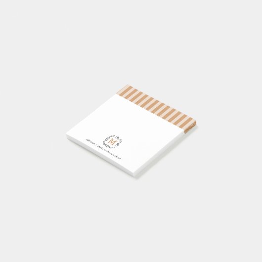Custom Monograms Post-it® Notes in retro style. (Schuin)