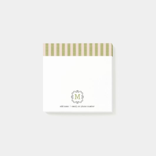 Custom Monograms Post-it® Notes in retro style. (Voorkant)