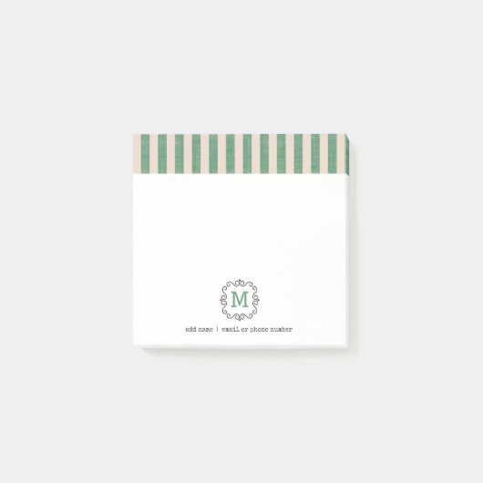Custom Monograms Post-it® Notes in retro style. (Voorkant)