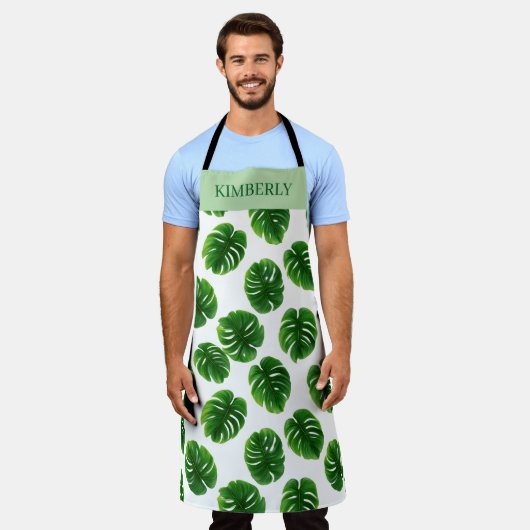 Custom Monstera Leaf Tropical Pattern Schort (Gedragen)