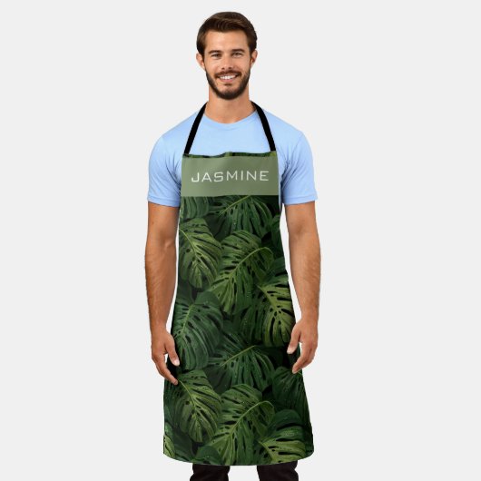 Custom Monstera Leaf Tropical Pattern Schort (Gedragen)