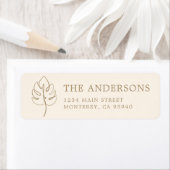 Custom Monstera Monogram Wedding Logo Etiket (Insitu)
