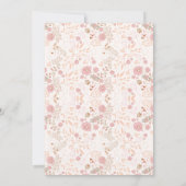 Custom Mooie Bloemen Donker Bourgogne Roze & Groen Kaart (Achterkant)