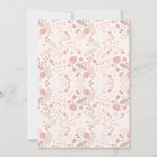 Custom Mooie Bloemen Donker Bourgogne Roze & Groen Kaart (Achterkant)