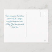 Custom Mooie Blues Boom & Bloemen God Bless Feestdagenkaart (Achterkant)