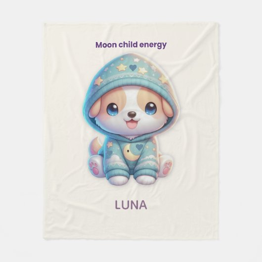 Custom Moon Child Energy Dog Blanket Fleece Deken (Voorkant)