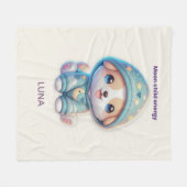 Custom Moon Child Energy Dog Blanket Fleece Deken (Voorkant (Horizontaal))