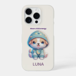 Custom Moon Child Energy Dog Phone Case iPhone 16 Pro Hoesje