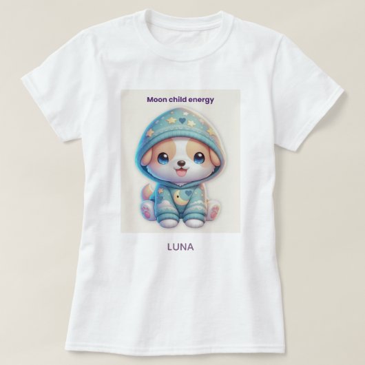 Custom Moon Child Energy Dog T-Shirt (Design voorkant)