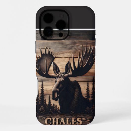 Custom Moose Wood Art iPhone Hoesje (Achterkant)