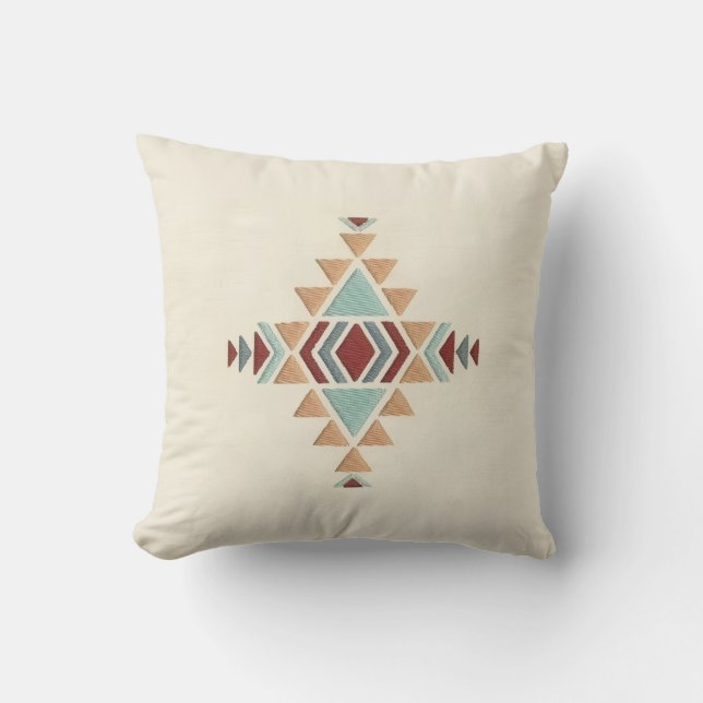 Custom Moroccan Geometric Embroidery Pattern Art Kussen (Voorkant)