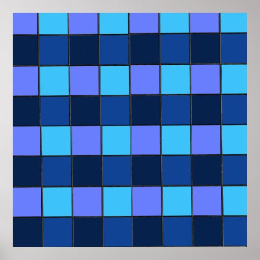 Custom  Mosaic Tile & Pixel Grid Pattern Poster (Voorkant)