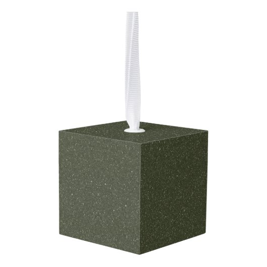 Custom Moss Green Cube Ornament (Achter hoekig)