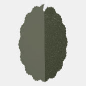 Custom Moss Green Ornament Label – Matte & Glitter Kaart (Rechts)