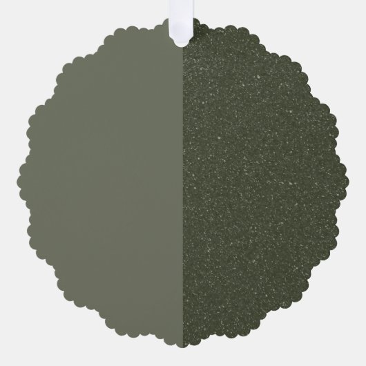 Custom Moss Green Ornament Label – Matte & Glitter Kaart (Voorkant)
