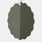 Custom Moss Green Ornament Label – Matte & Glitter Kaart (Links)