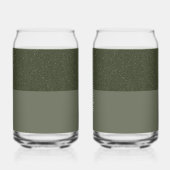 Custom Moss Green Speckled Glasses – Set van 2 Blikvorm Glas (Voorkant)