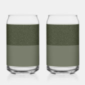 Custom Moss Green Speckled Glasses – Set van 2 Blikvorm Glas (Links)