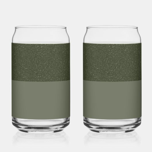 Custom Moss Green Speckled Glasses – Set van 2 Blikvorm Glas (Links)