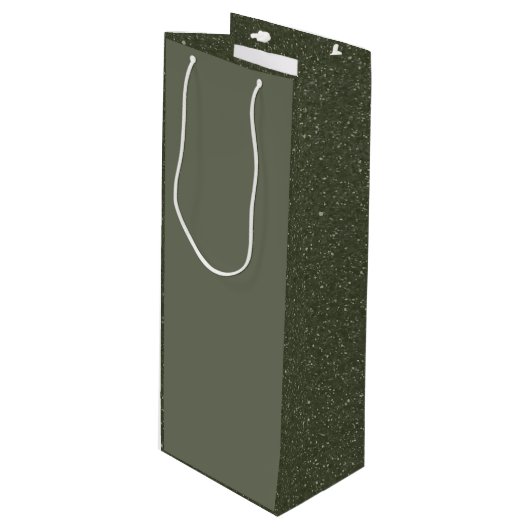 Custom Moss Wine Bag – Matte voorkant, sprankelend Wijn Cadeautas (Voorkant Gekanteld)