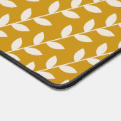 Custom Mosterd 70s Retro Leaf Patroon Bureaumat (Hoek)