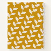 Custom Mosterd 70s Retro Leaf Patroon Monogram Notitieboek (Achterkant)