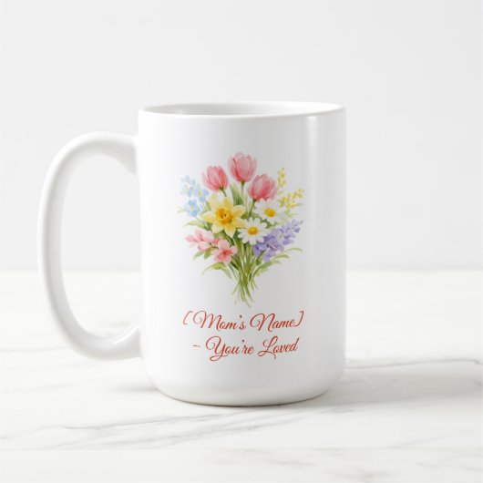 Custom Mother’s Day Bouquet of Flowers Mug Koffiemok (Links)