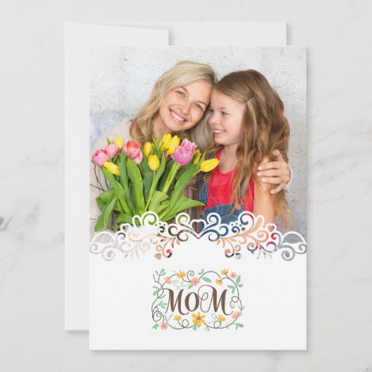 Custom Mother's Day I Photo & Personal Message Kaart (Voorkant)