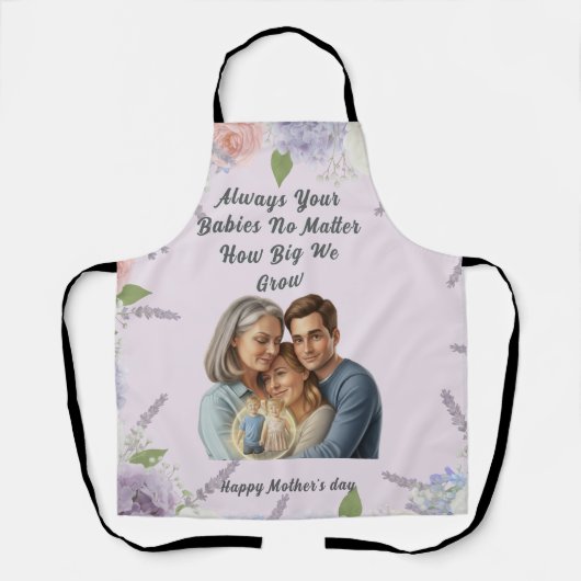 Custom Mother's day photo Always your babies Schort (Voorkant)
