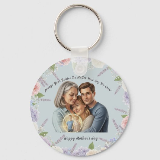 Custom Mother's day photo Always your babies  Sleutelhanger (Voorkant)