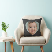 Custom mothers day photo heart mask Throw Pillow  Kussen (Stoel)
