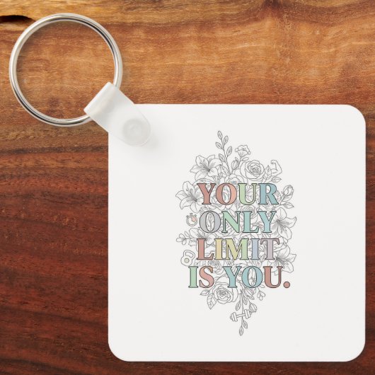Custom Motivational Quote Keychain (Voorkant)