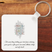 Custom Motivational Quote Keychain (Achterkant)