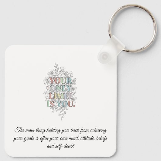 Custom Motivational Quote Keychain (Achterkant)