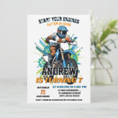 Custom Motocross Racing Dirt Boy Biker Birthday Kaart (Staand voorkant)