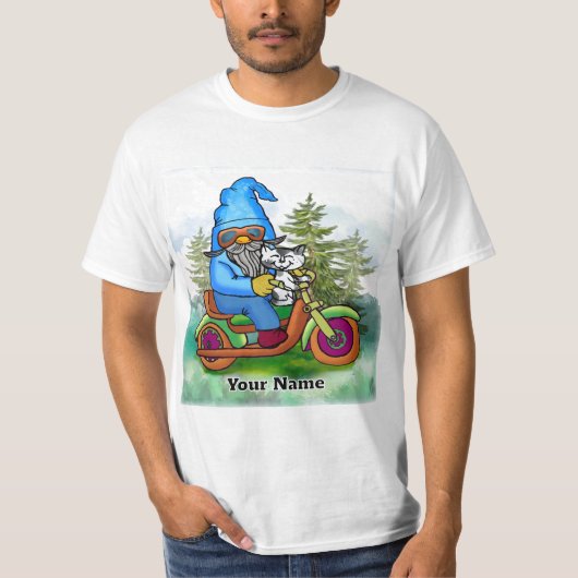 Custom Motorcycle Gnome T-shirt (Voorkant)