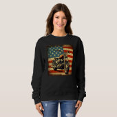 Custom Motorcycle Retro USA Flag Retro Biker Vinta Trui (Voorkant volledig)