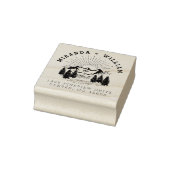 Custom Mountain Pine Tree Bruiloft Retouradres Rubberstempel (Stempel)