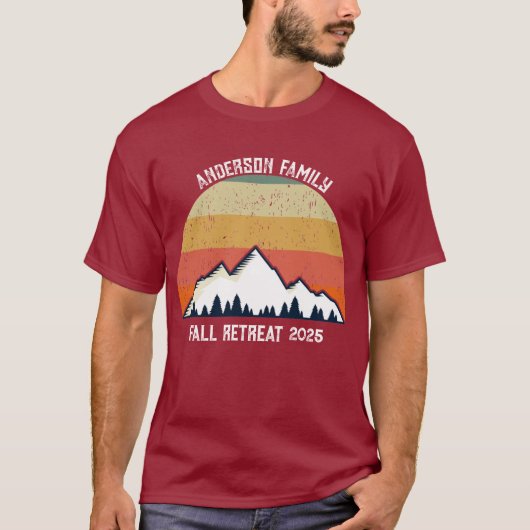 Custom Mountain Sunset Familie Reünie Rood T-shirt (Voorkant)