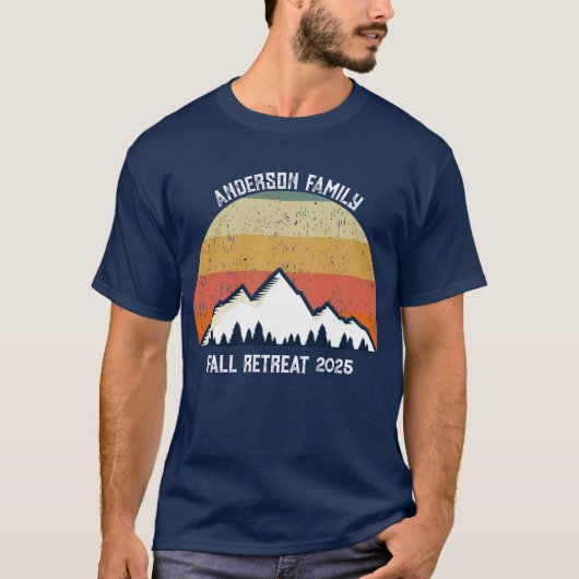 Custom Mountain Sunset Family Reunion Marine Blauw T-shirt (Voorkant)