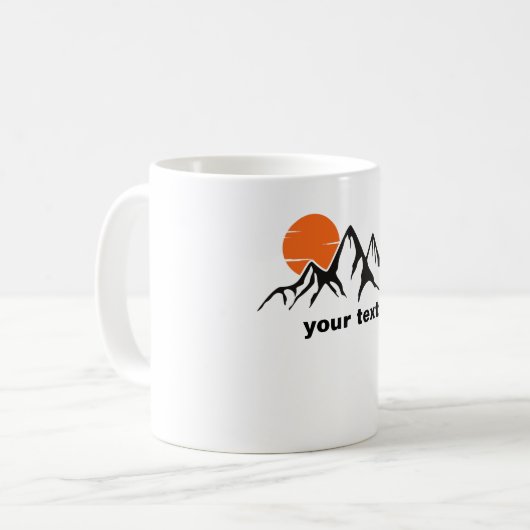 Custom Mountain Sunset Koffiemok (Voorkant links)