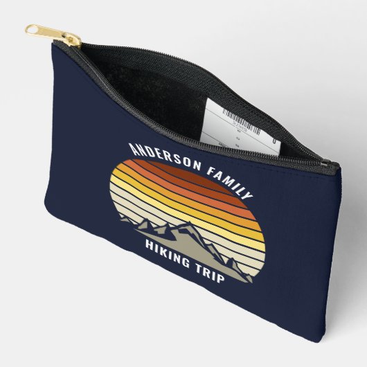 Custom Mountain Sunset Marine Blauw Wandelen Etui (Open)