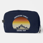 Custom Mountain Sunset Marine Blauw Wandelen Toilettasje (Voorkant)