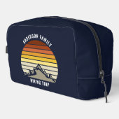 Custom Mountain Sunset Marine Blauw Wandelen Toilettasje (Rechterhoek)